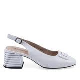 Pantofi damă eleganți din piele naturală albă Anna Viotti D105-6371P-A11-X16, vedere lateral dreapta, design slingback cu toc de 6 cm