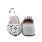 Pantofi damă eleganți Anna Viotti din piele naturală albă, model D106-QH3A236-GW1068V-J, vedere spate