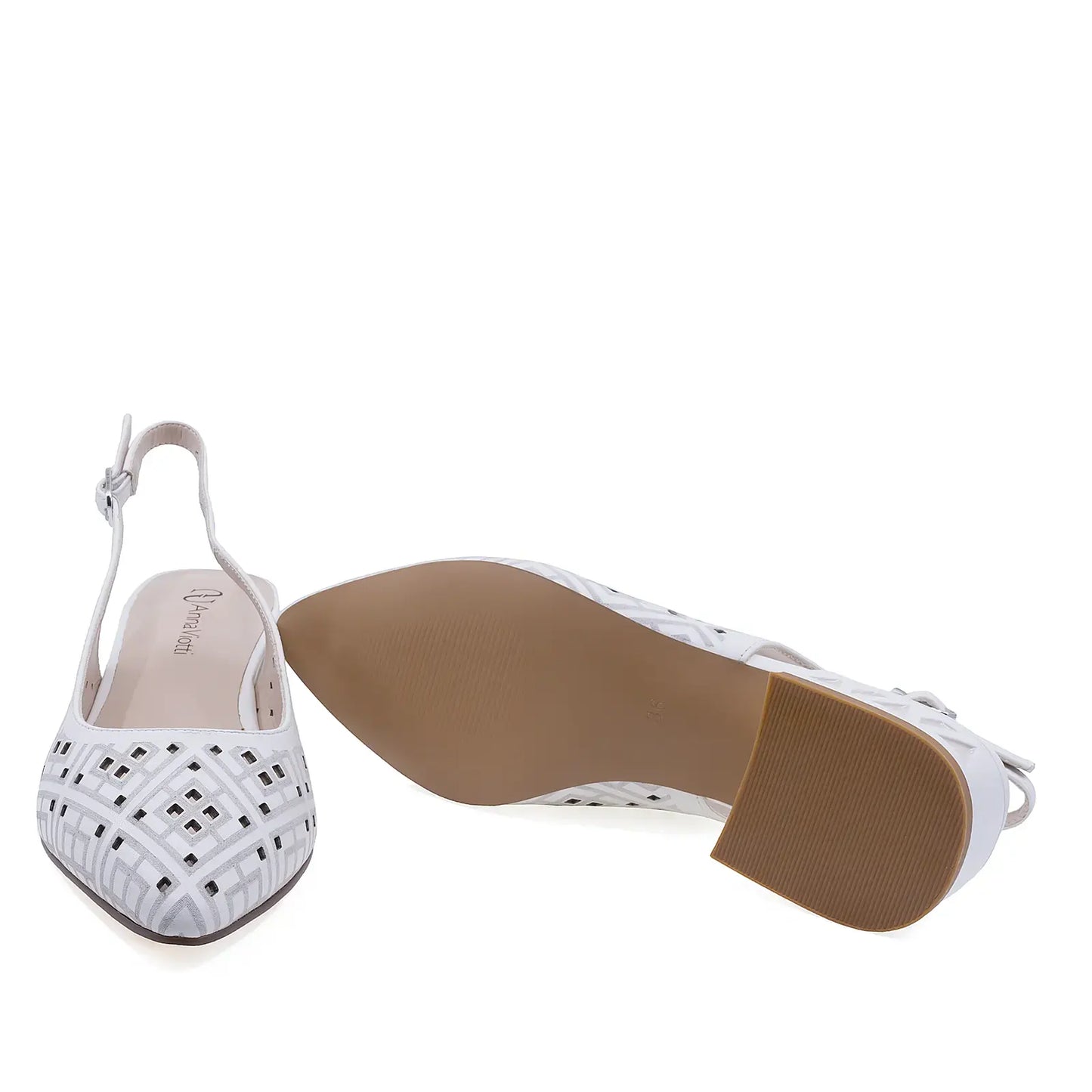 Talpă pantofi damă eleganți Anna Viotti albi, model D106-QH3A236-GW1068V-J, flexibilă și aderentă