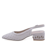 Pantofi dama eleganti piele naturala bej Anna Viotti vedere lateral stanga design rafinat
