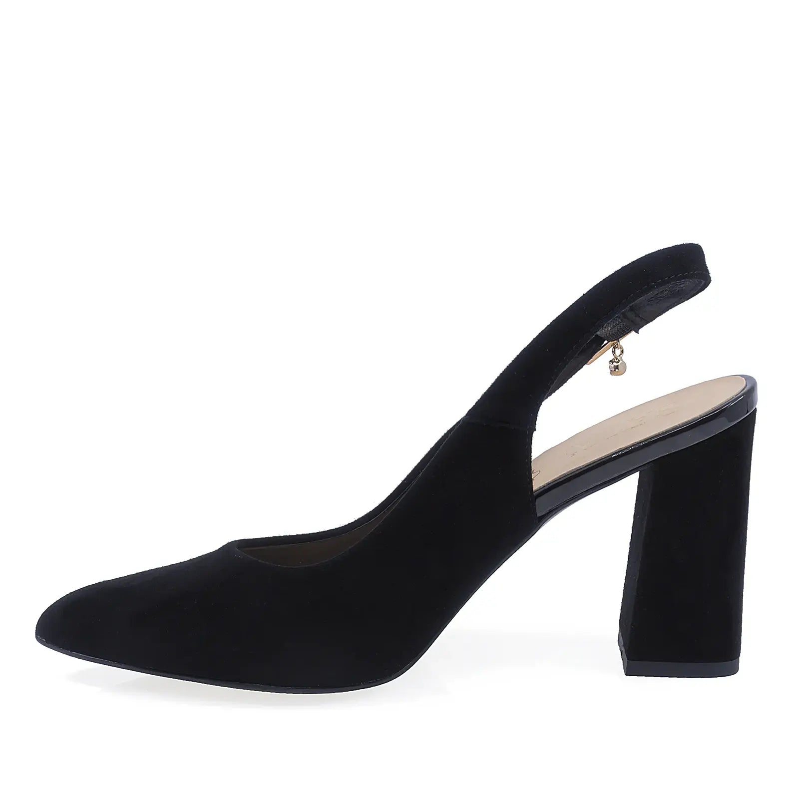 pantofi dama eleganti Sala 947 negri piele intoarsa lateral stanga design rafinat