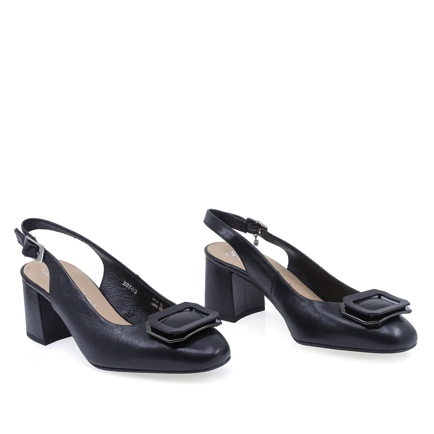 Pantofi damă eleganți Sala 20703 negri din piele naturală, cu design feminin și aspect rafinat