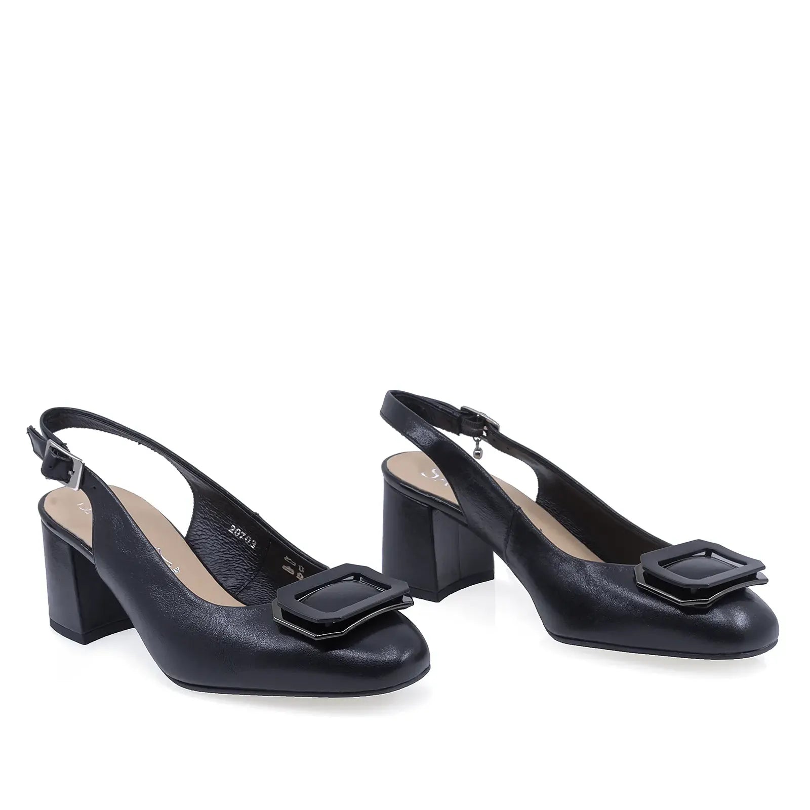 Pantofi damă eleganți Sala 20703 negri din piele naturală, cu design feminin și aspect rafinat