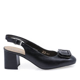Pantofi damă Sala 20703 negri, vedere laterală dreapta, cu toc de 6 cm și design slingback elegant