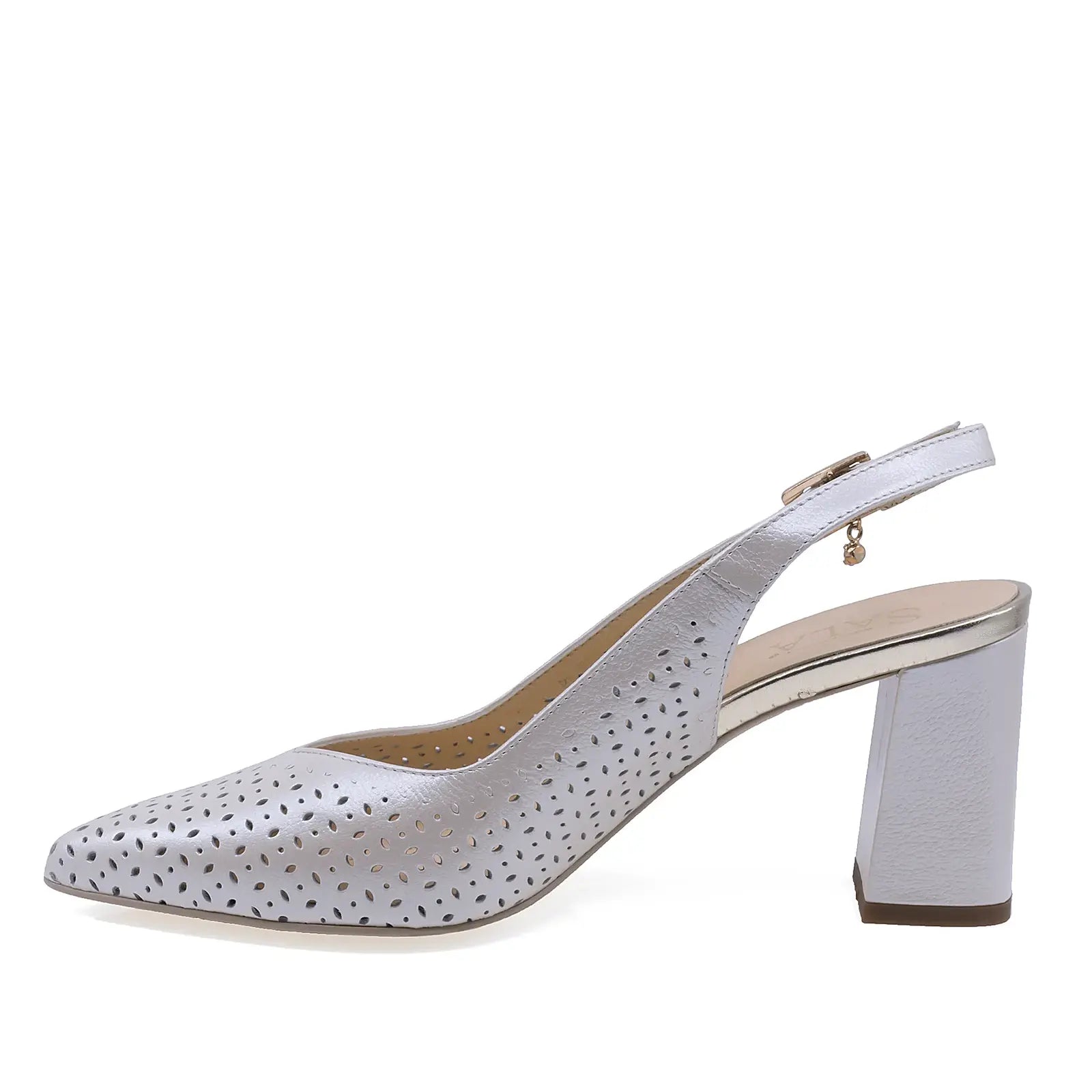 pantofi dama eleganti Sala 947 aurii piele naturala lateral stanga stil sofisticat
