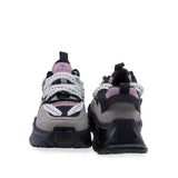 Pantofi damă sport Anna Viotti D106-2 bej/multi, vedere spate, toc 3,5 cm față / 5 cm spate, confort și stil casual