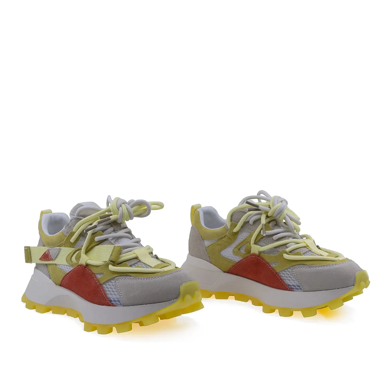 Pantofi dama sport Anna Viotti D106-3755 vedere din fata design modern galben multi