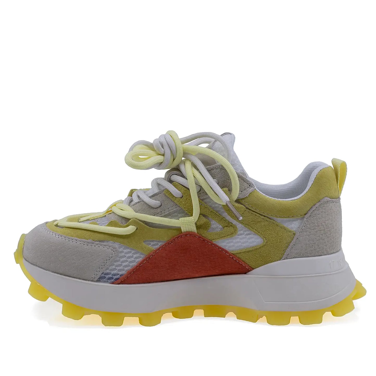Pantofi dama sport Anna Viotti D106-3755 galben multi lateral stanga din piele naturala intoarsa