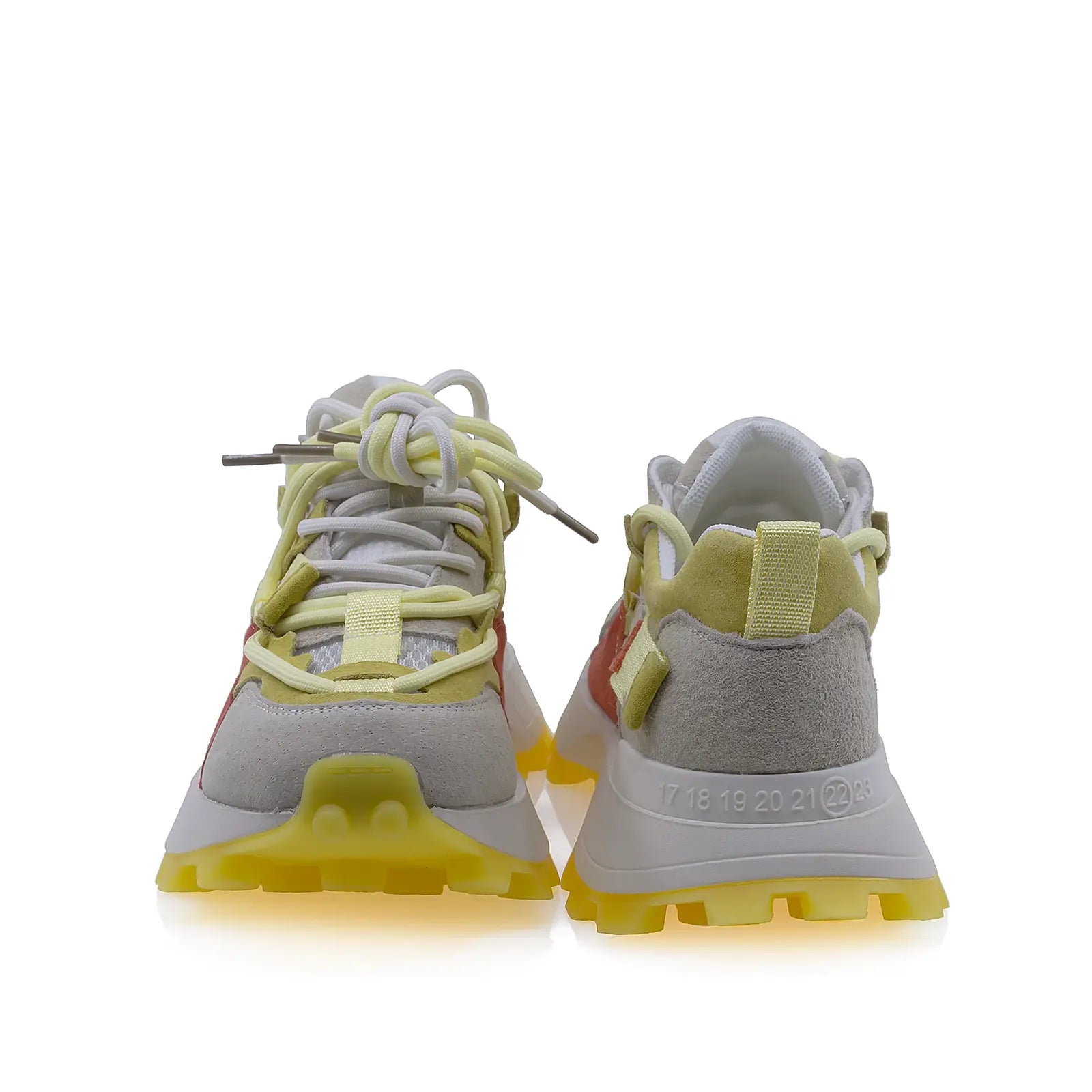 Pantofi dama sport Anna Viotti D106-3755 vedere din spate stil casual modern galben multi