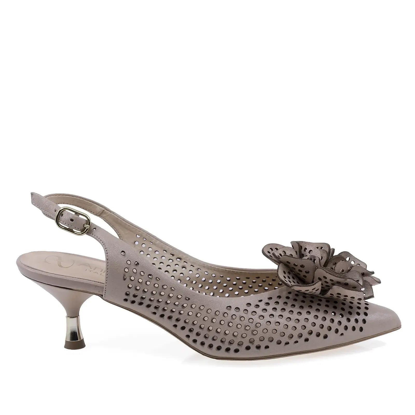 Pantofi stiletto Anna Viotti D3134 bej vedere laterala dreapta