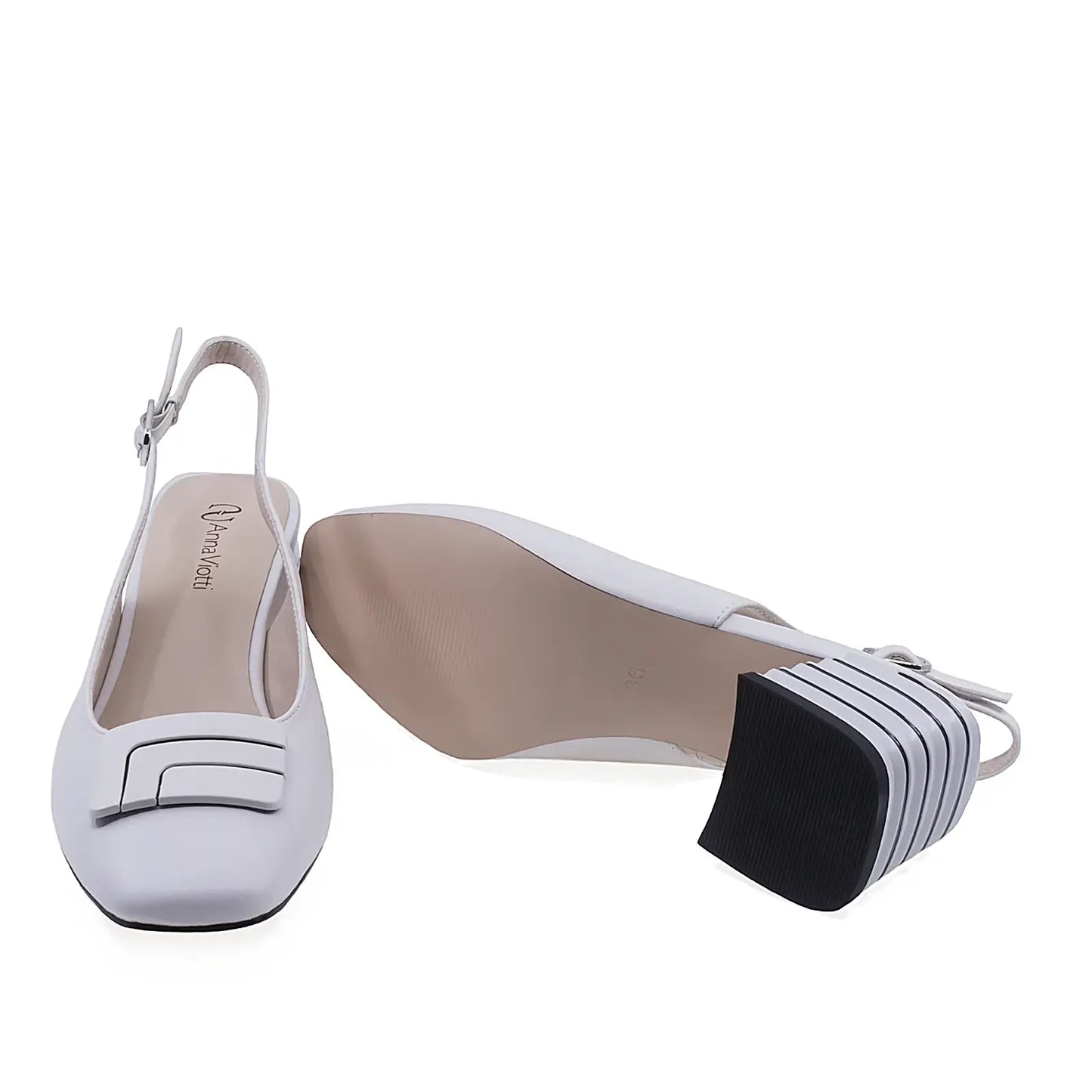 Pantofi dama Anna Viotti D106-H3G819-GW1056V-QJ cu toc patrat de 6,5 cm stabil si confortabil