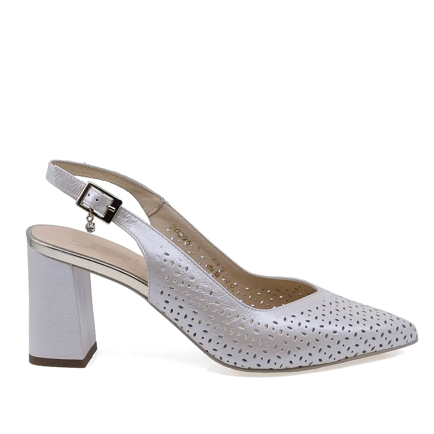 pantofi eleganti dama Sala 947 aurii piele naturala vedere lateral dreapta design rafinat