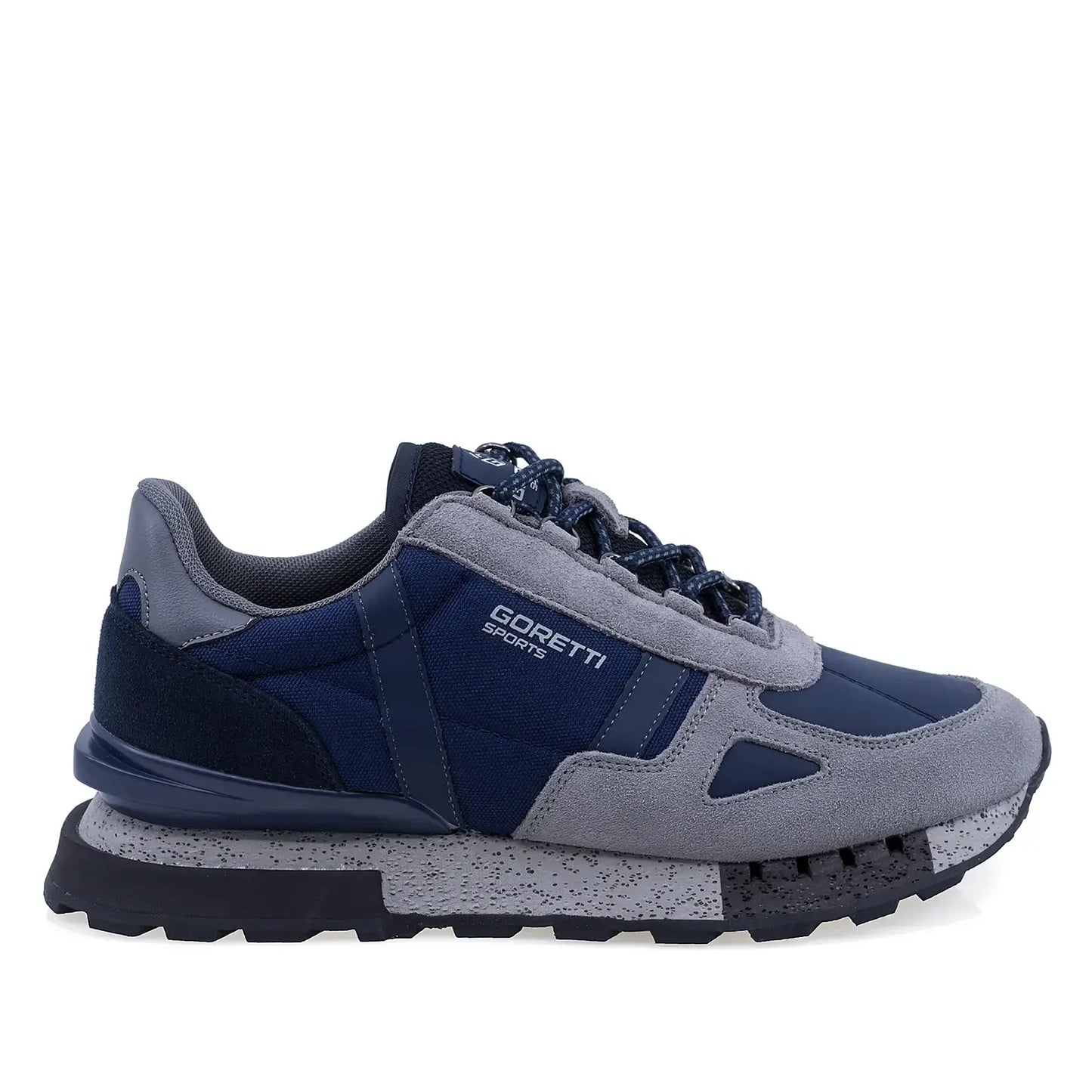 Pantofi sport bărbați Goretti bleumarin piele întoarsă model B104-24M8634 vedere lateral dreapta