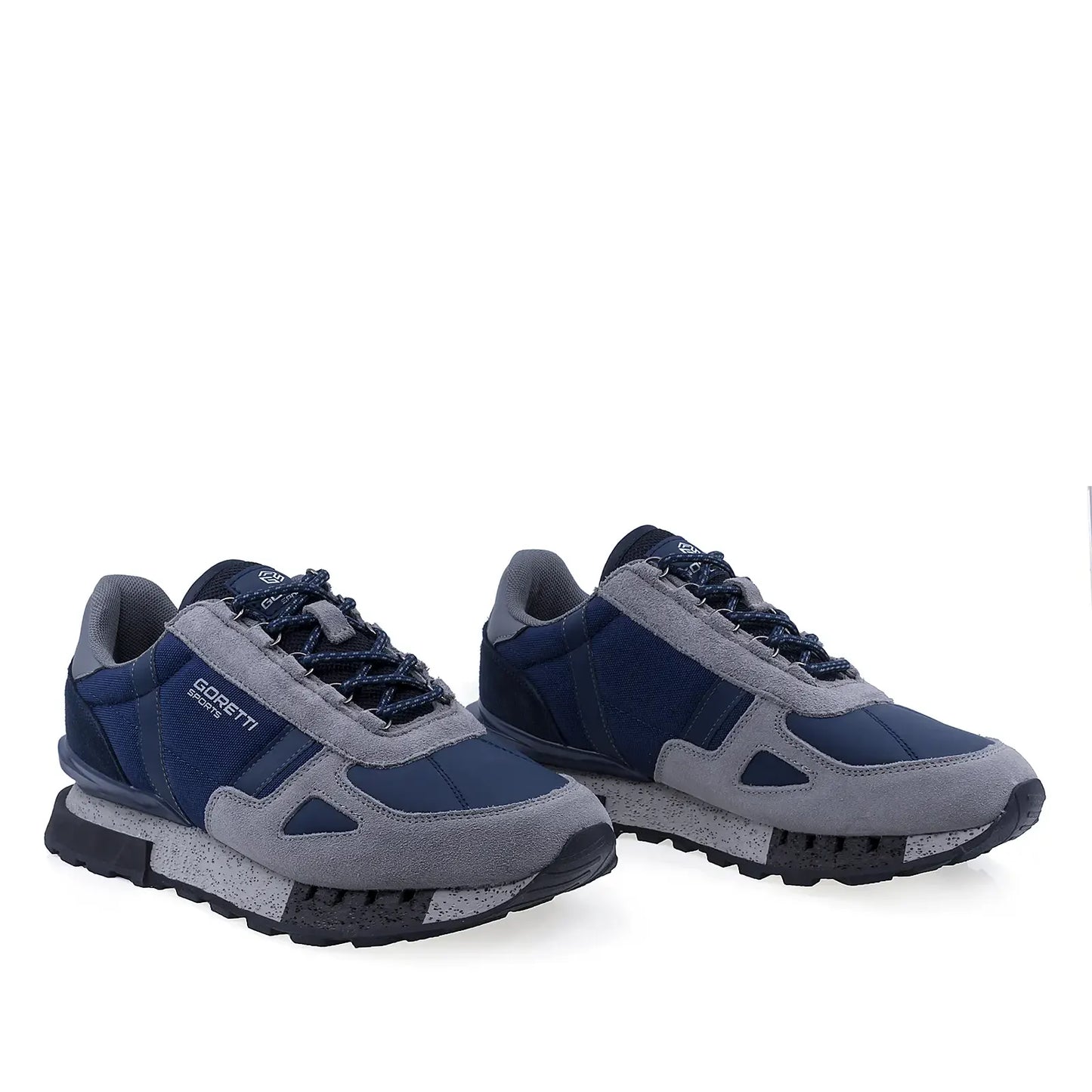 Pantofi sport bărbați Goretti bleumarin cu șireturi model B104-24M8634 vedere din față