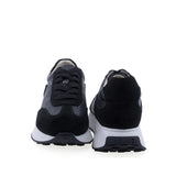 Pantofi sport damă Anna Viotti piele întoarsă neagră, talpă stabilă și design ergonomic, vedere spate