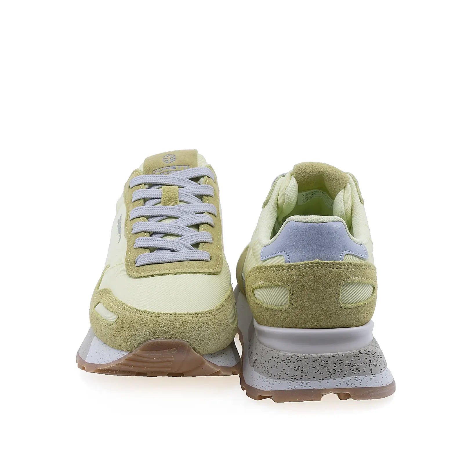 Pantofi sport Goretti lime, vedere din spate – platformă 3 cm pentru susținere și confort