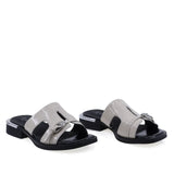 Papuci dama Anna Viotti 6452L-A93-C32 bej din piele naturala lacuita, model casual confortabil cu toc de 3 cm