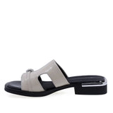 Papuci dama din piele naturala lacuita Anna Viotti 6452L-A93-C32 bej, aspect modern si confort sporit