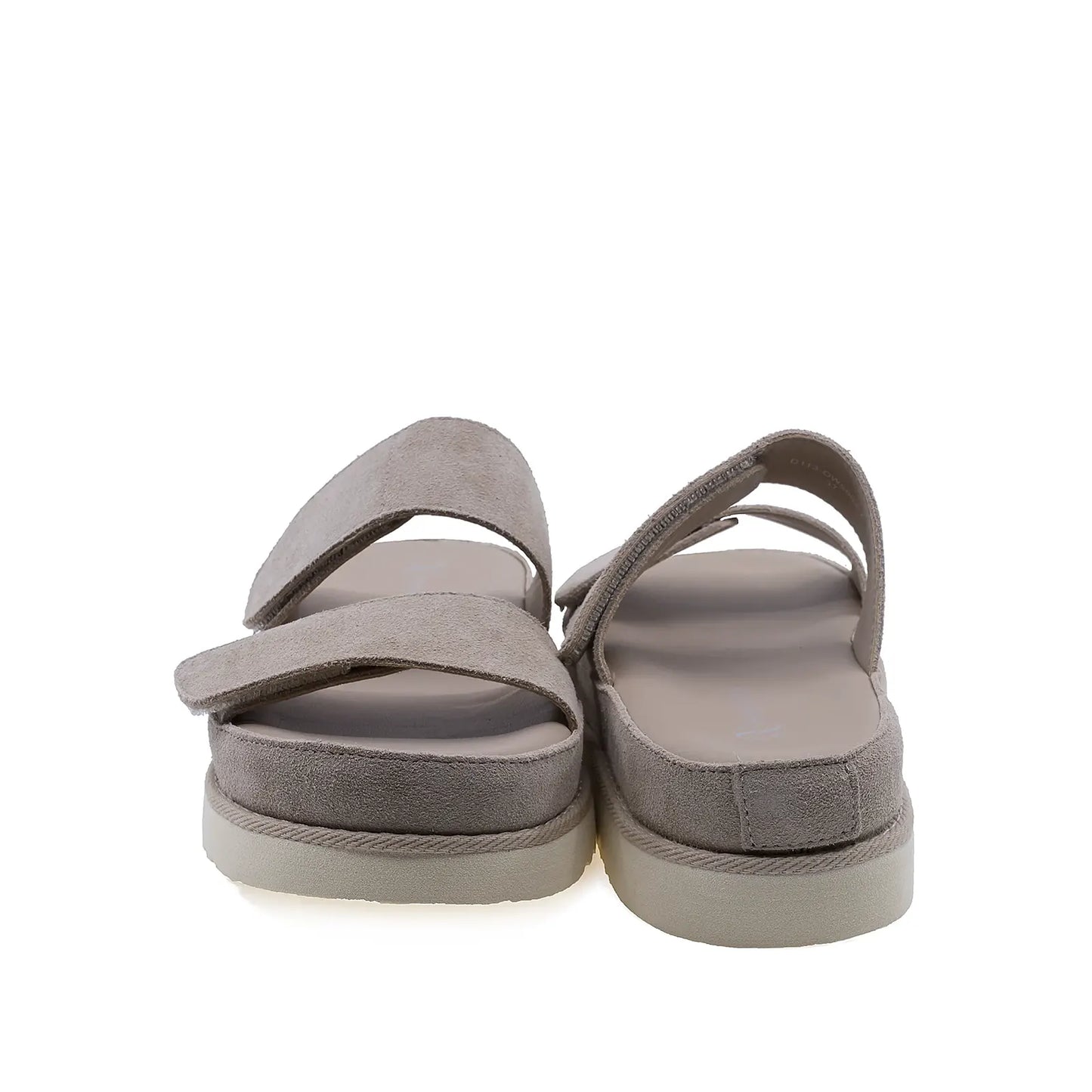 Papuci damă Anna Viotti piele întoarsă bej D113-OWS002 vedere din spate design casual elegant