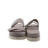 Papuci damă Anna Viotti piele întoarsă bej D113-OWS002 vedere din spate design casual elegant