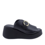 Papuci damă casual Anna Viotti D202-82383 negri, vedere laterală dreapta, confort și stil pentru fiecare zi
