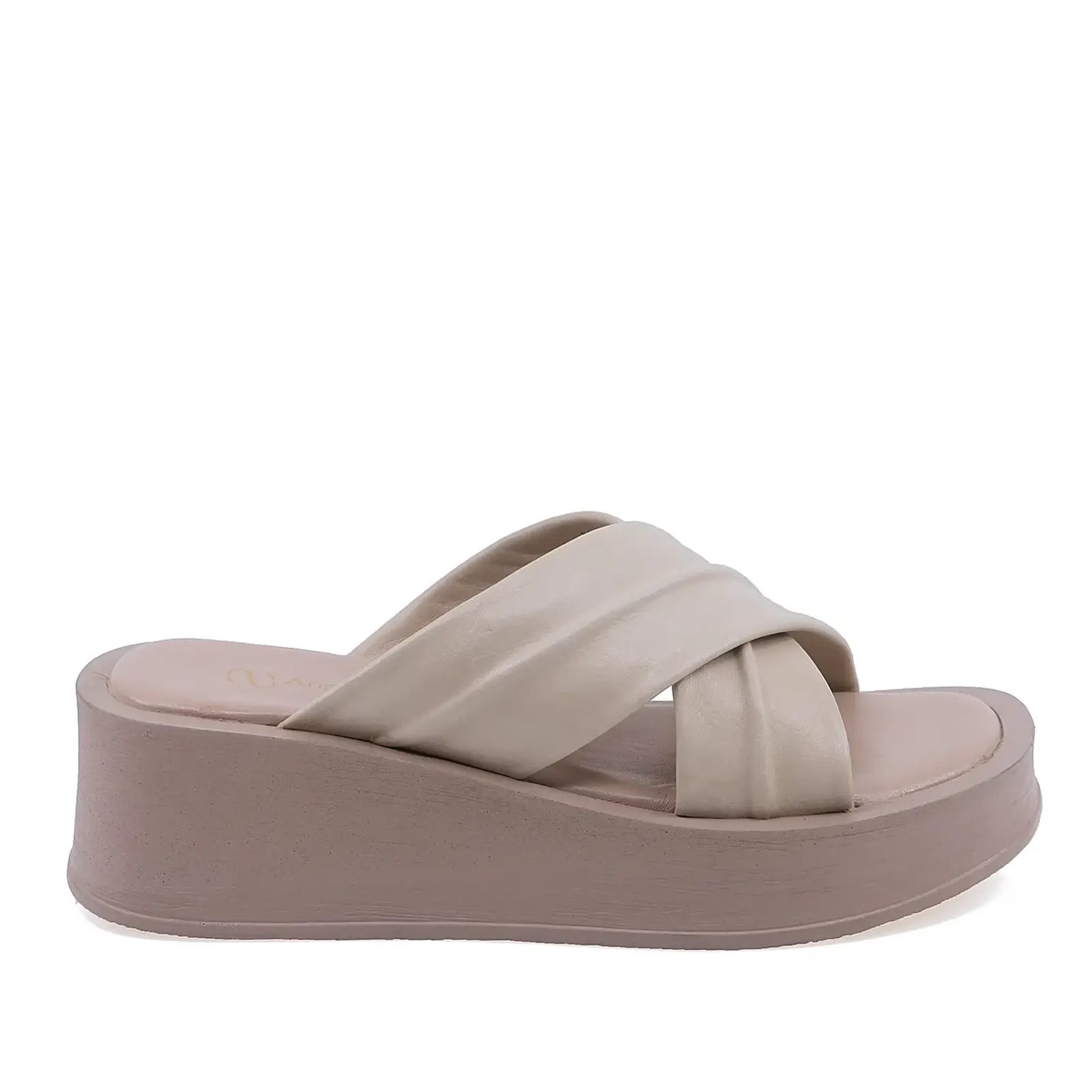 Papuci damă casual Anna Viotti D202-82406 ivory, vedere laterală dreapta, confort și eleganță pentru sezonul cald