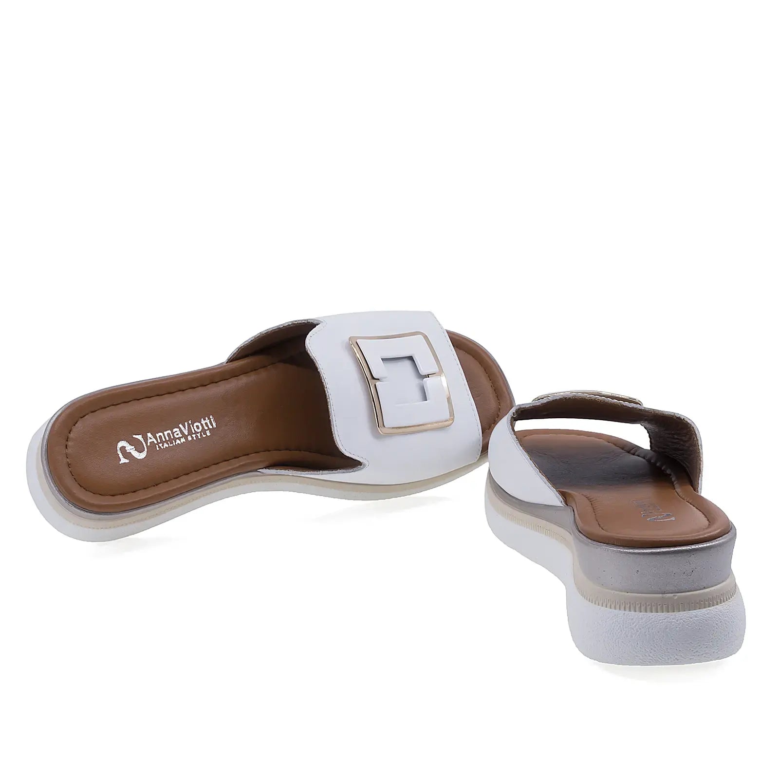Papuci damă Anna Viotti D22-L1063 cu interior din meșină naturală pentru confort și respirabilitate