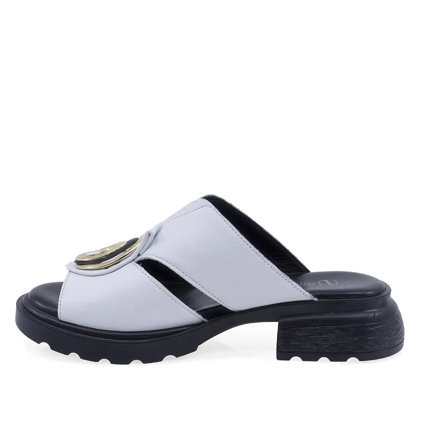Papuci dama din piele naturala Anna Viotti D22-S637 vedere laterala stanga