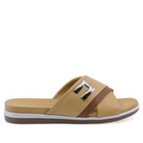 Papuci dama Anna Viotti D45-2570 galbeni, vedere laterala dreapta, model casual din piele naturala