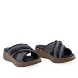 Papuci dama Anna Viotti D58-3002 negri din piele naturala
