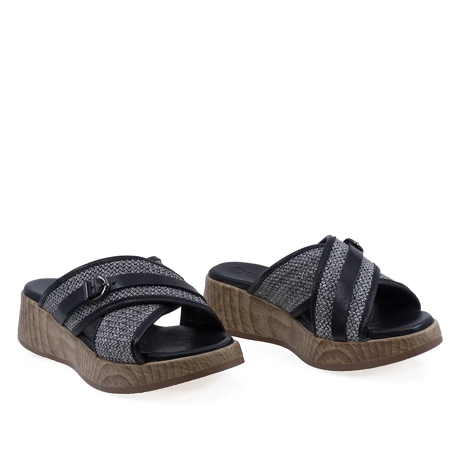 Papuci dama Anna Viotti D58-3002 negri din piele naturala