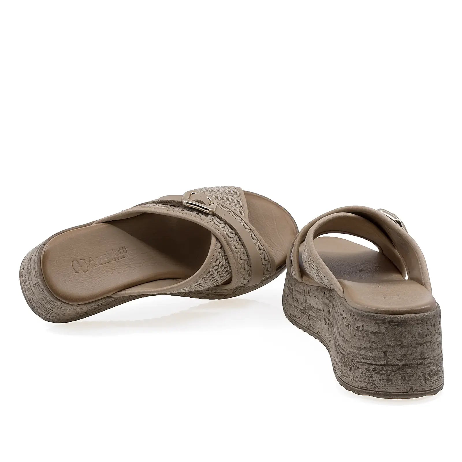 Brant fusbet cu mesina naturala la papucii Anna Viotti D58-6104