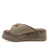 Papuci dama casual Anna Viotti D58-7002 din piele naturala coniac, vedere laterala stanga