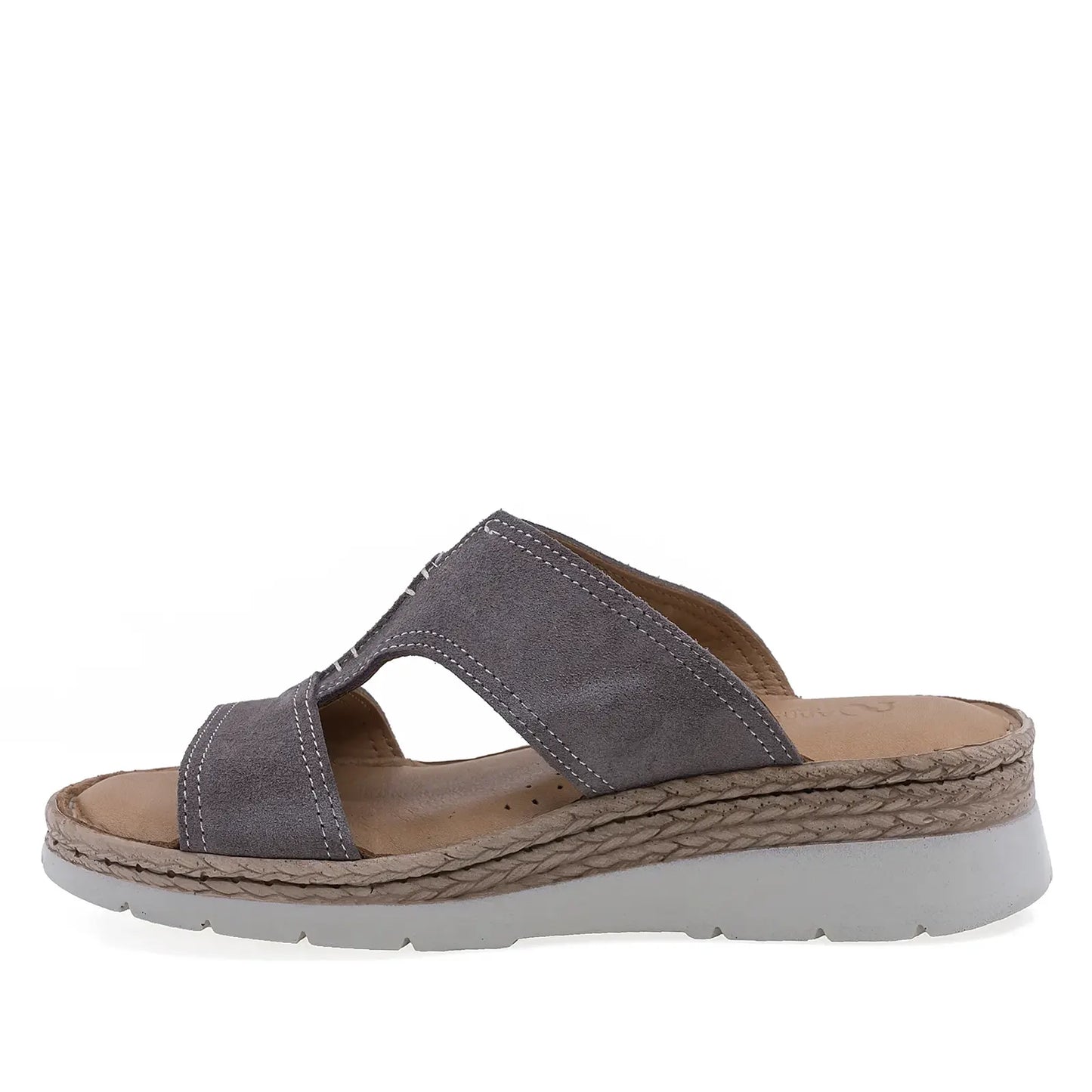 Papuci dama casual Anna Viotti D60-432 din piele intoarsa, vedere laterala stanga