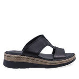 Papuci dama casual Anna Viotti D60-432 negri, vedere laterala dreapta, confortabili pentru purtare zilnica