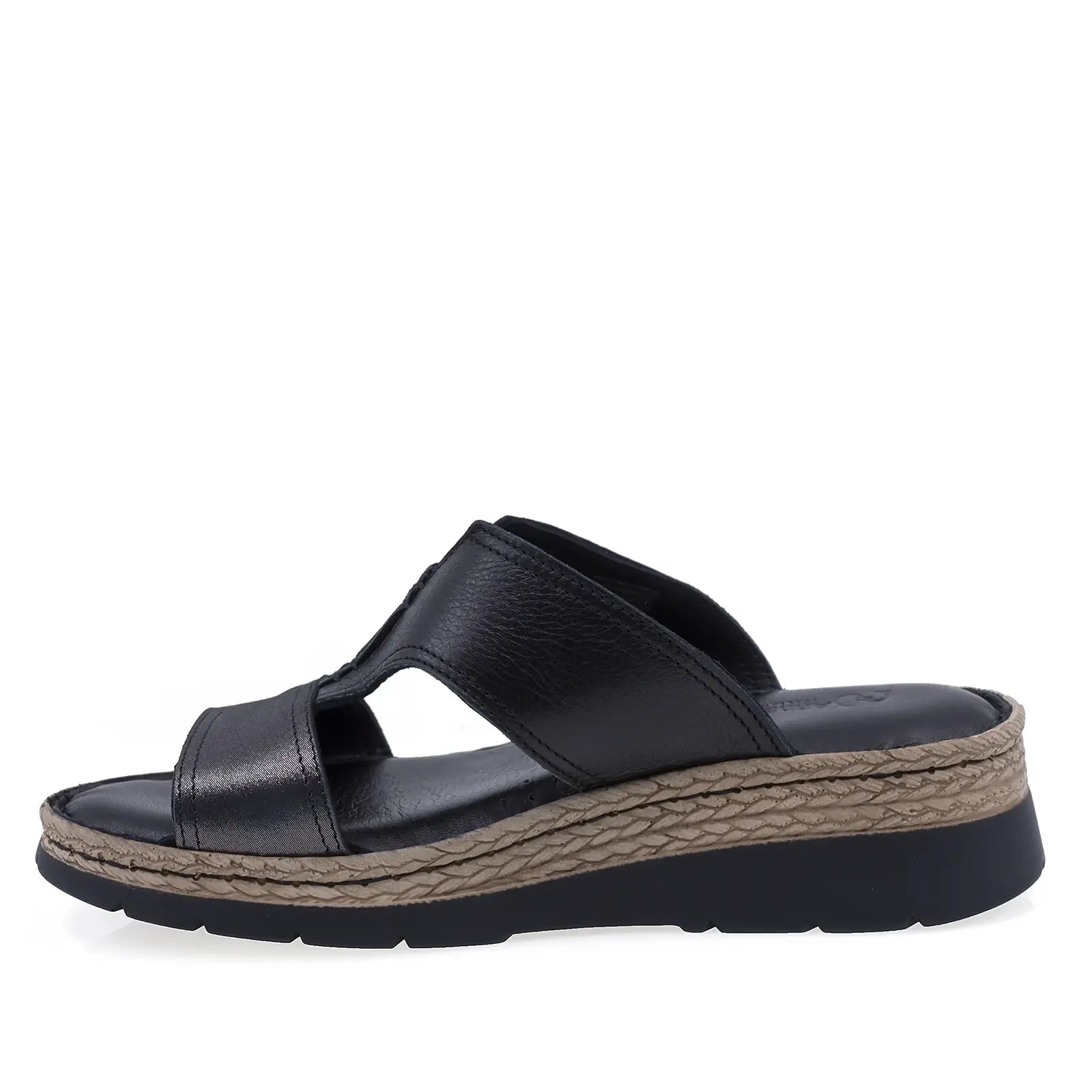 Papuci dama Anna Viotti D60-432 negri din piele naturala, design modern si confort sporit la mers