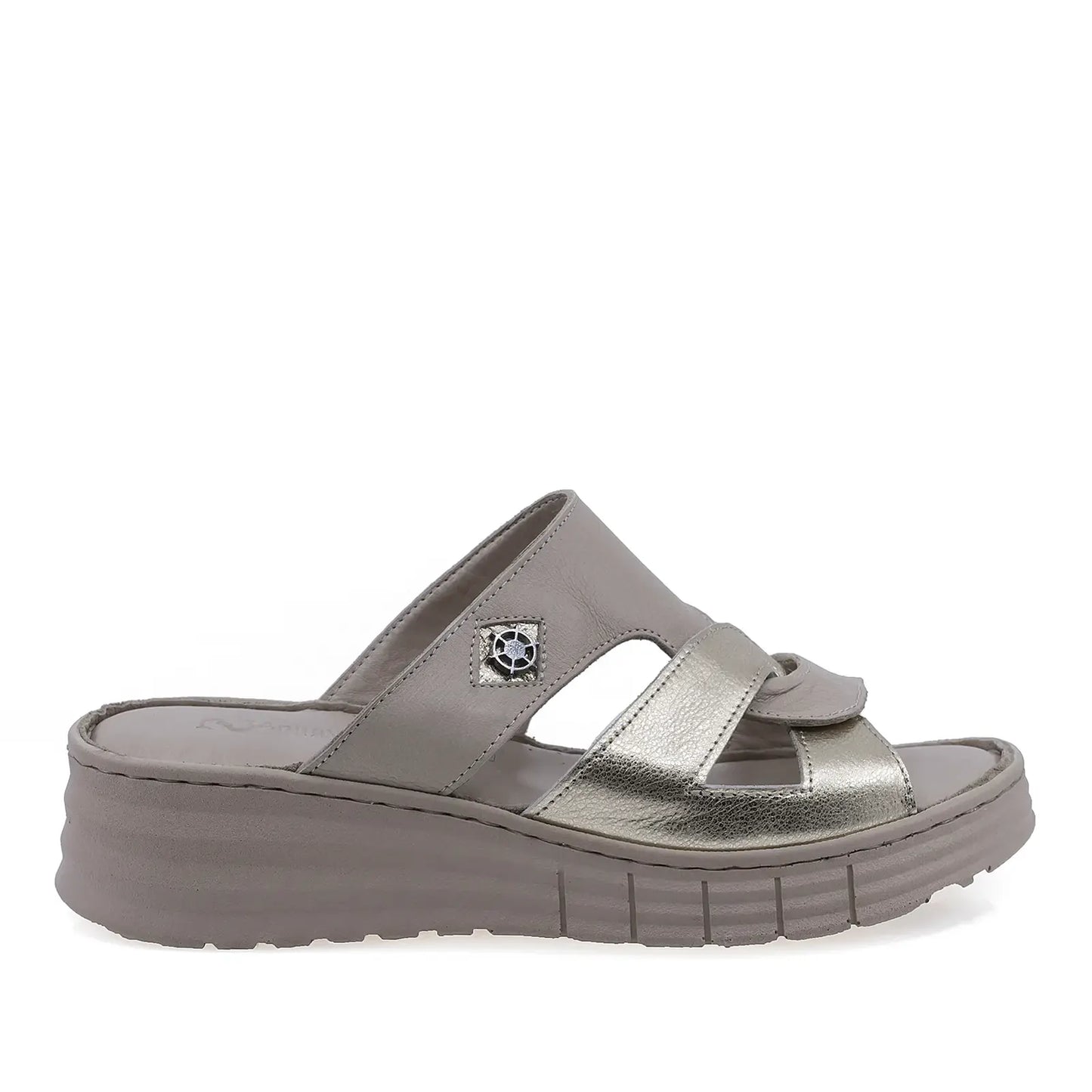 Papuci dama casual Anna Viotti D60-453 bej, vedere laterala dreapta, confortabili pentru purtare zilnica