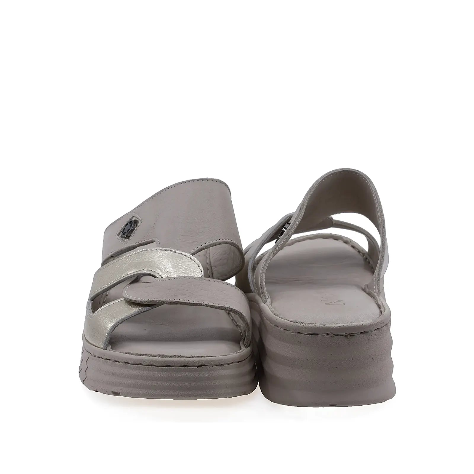 Papuci dama casual Anna Viotti D60-453 bej, platforma usoara si stabila pentru mers confortabil