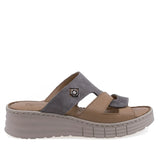 Papuci dama casual Anna Viotti D60-453 gri coniac, vedere laterala dreapta, confortabili si usor de purtat