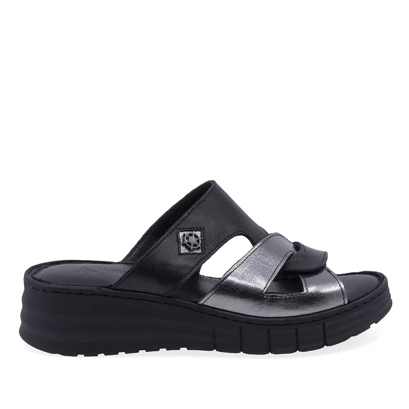Papuci dama Anna Viotti D60-453 negri, vedere laterala dreapta, model casual confort