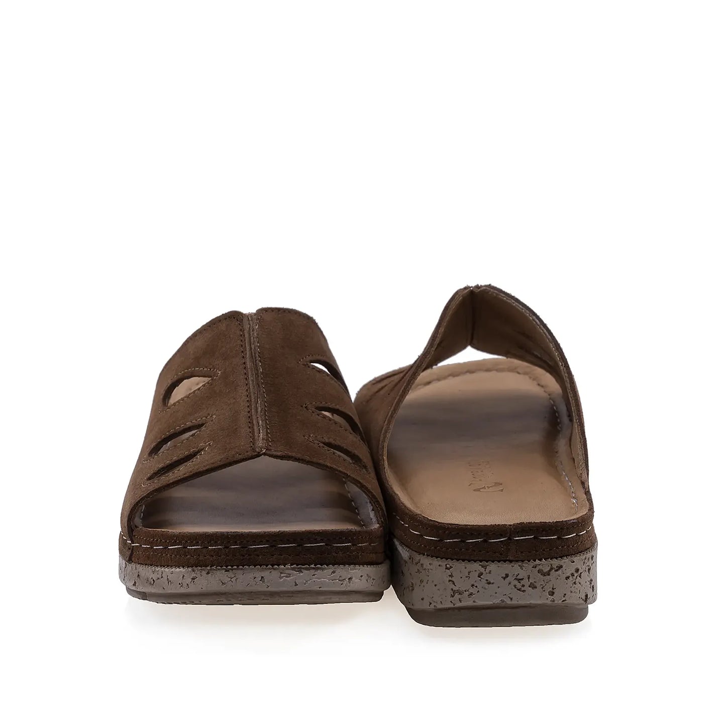 Papuci dama casual Anna Viotti D60-M206 coniac, platforma usoara si stabila pentru mers confortabil