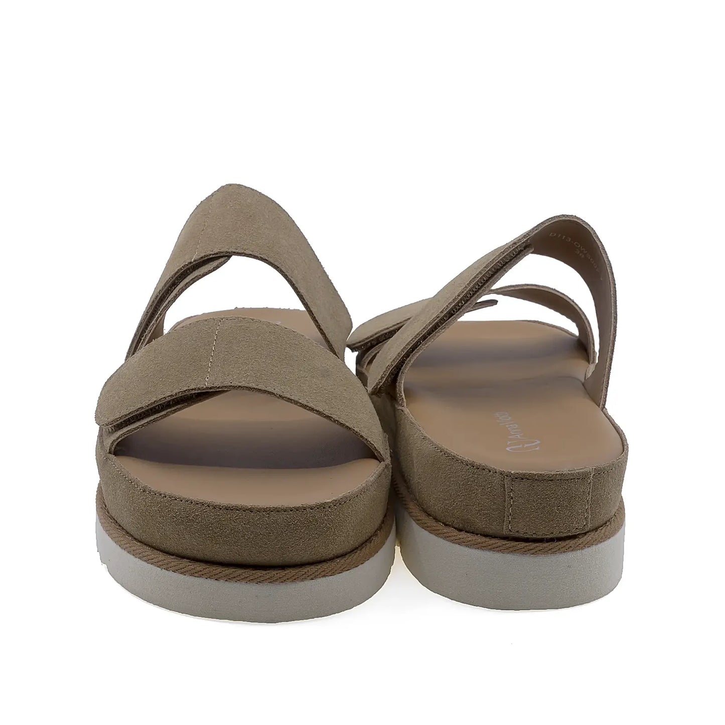 Papuci dama casual Anna Viotti D113-OWS002 vedere spate piele intoarsa bej design modern