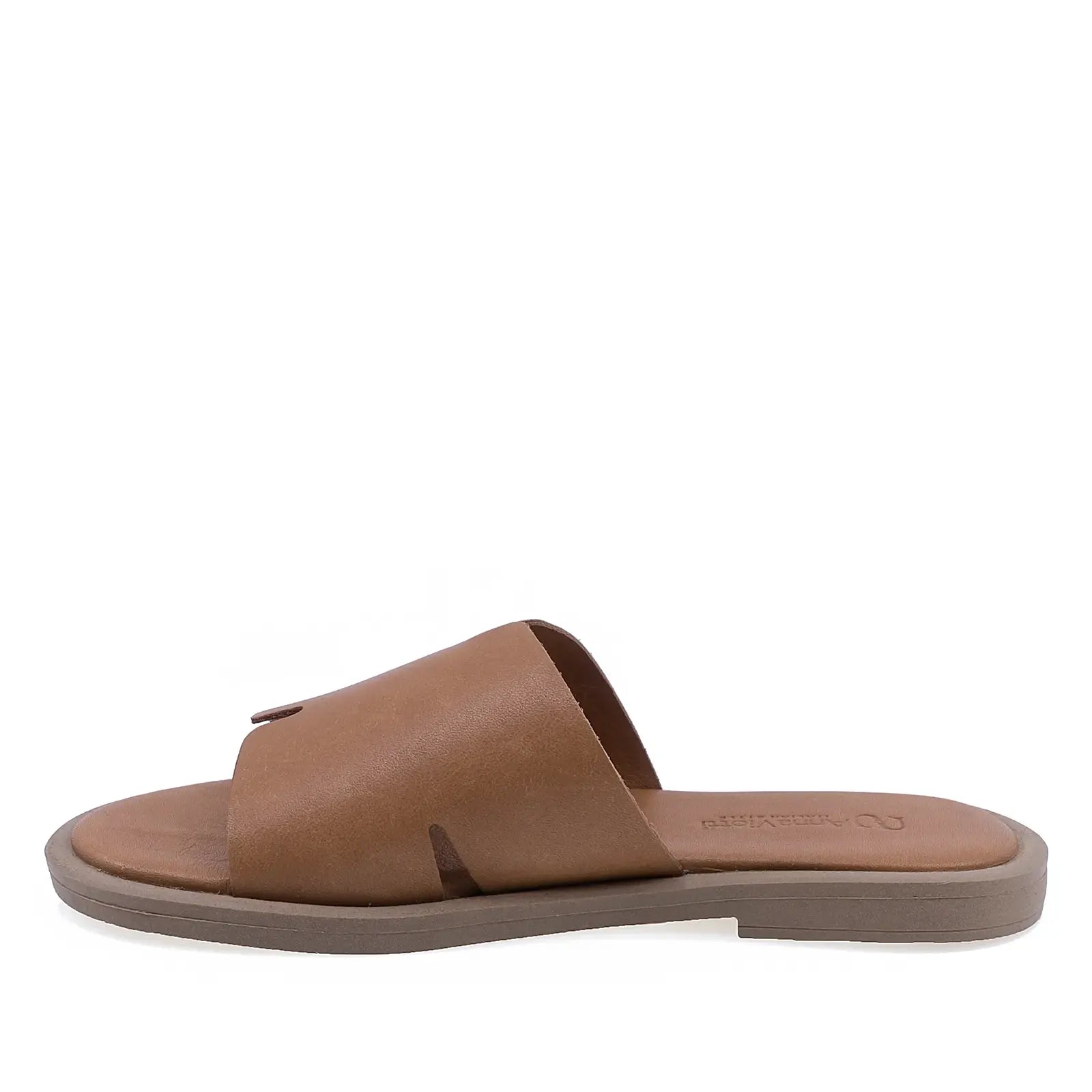 Papuci dama casual Anna Viotti taba din piele naturala vedere lateral stanga confortabili