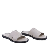 Papuci dama casual Anna Viotti D19-359 piele naturala bej vedere din fata design elegant