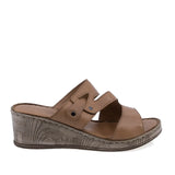 Papuci dama casual Anna Viotti D72-609 din piele naturala coniac vedere laterala dreapta design ergonomic