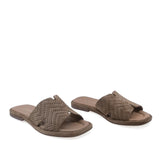 Papuci dama casual Anna Viotti D75-29645 coniac din piele intoarsa naturala vedere din fata