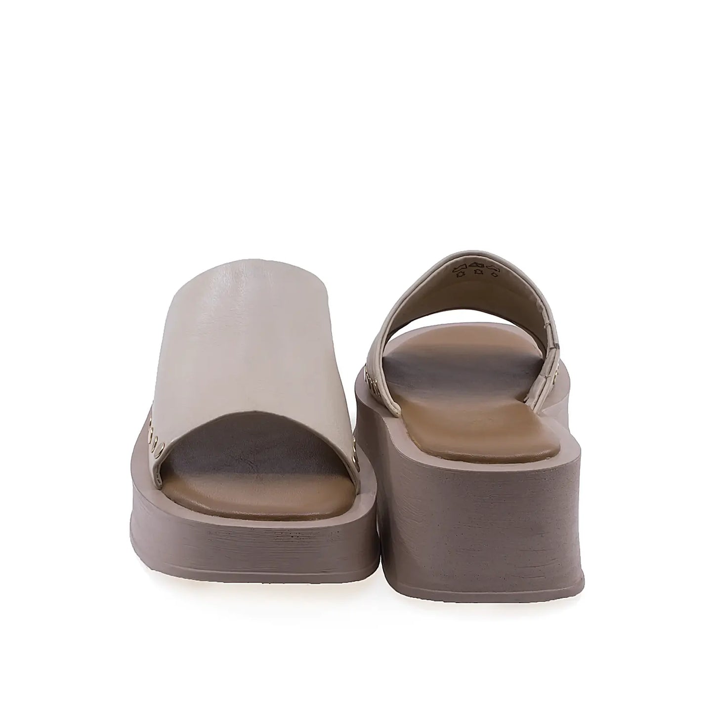 Papuci dama casual Anna Viotti D202-82160 vedere spate culoare ivory design modern elegant
