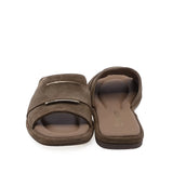 Papuci dama casual Anna Viotti D75-29622 vedere spate piele intoarsa maro design modern