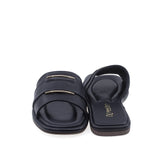 Papuci dama casual Anna Viotti D75-29622 vedere spate piele naturala neagra design modern