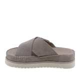 Papuci dama casual piele intoarsa Anna Viotti D113-OWS002-9 bej vedere laterala stanga design modern